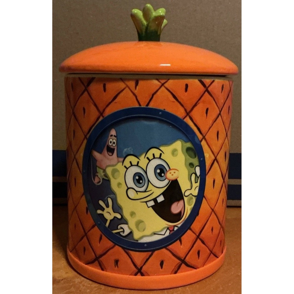 2019 Nickelodeon Spongebob Square Pants Pineapple Orange Creamic Cookie Jar‎